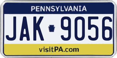 PA license plate JAK9056
