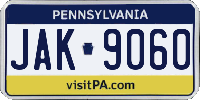 PA license plate JAK9060