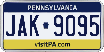 PA license plate JAK9095