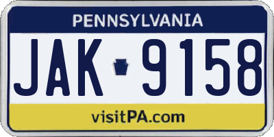 PA license plate JAK9158