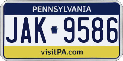 PA license plate JAK9586
