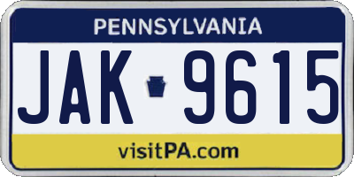 PA license plate JAK9615