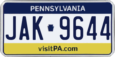 PA license plate JAK9644