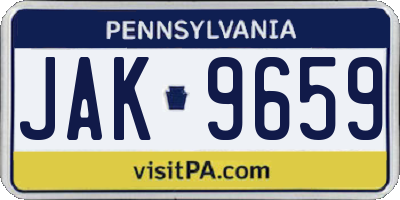 PA license plate JAK9659