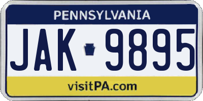 PA license plate JAK9895