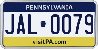 PA license plate JAL0079