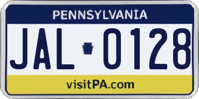 PA license plate JAL0128