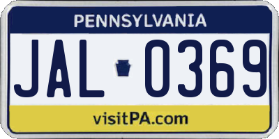 PA license plate JAL0369