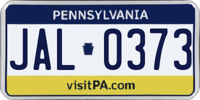 PA license plate JAL0373
