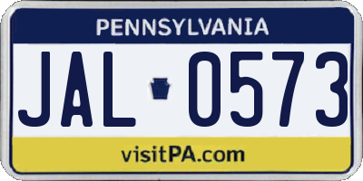 PA license plate JAL0573