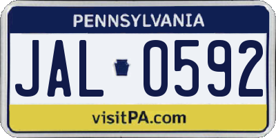PA license plate JAL0592
