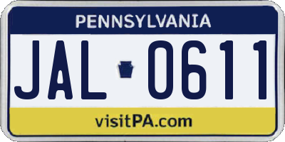 PA license plate JAL0611