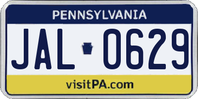 PA license plate JAL0629