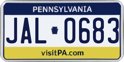 PA license plate JAL0683
