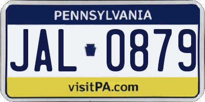 PA license plate JAL0879