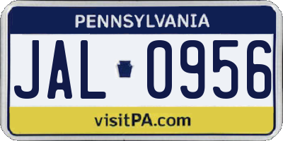 PA license plate JAL0956