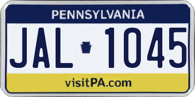 PA license plate JAL1045