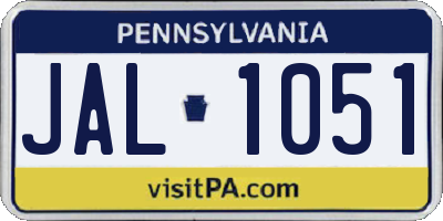 PA license plate JAL1051