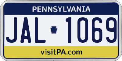 PA license plate JAL1069