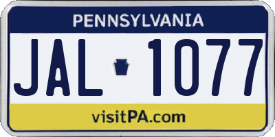 PA license plate JAL1077