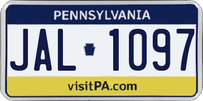 PA license plate JAL1097