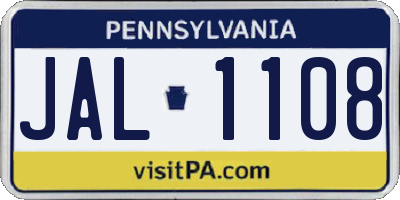 PA license plate JAL1108