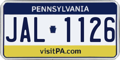 PA license plate JAL1126