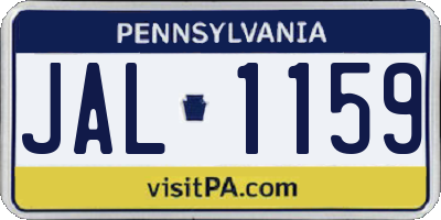 PA license plate JAL1159