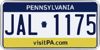 PA license plate JAL1175