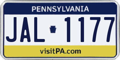 PA license plate JAL1177