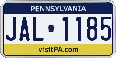 PA license plate JAL1185
