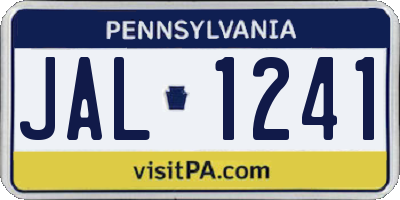 PA license plate JAL1241