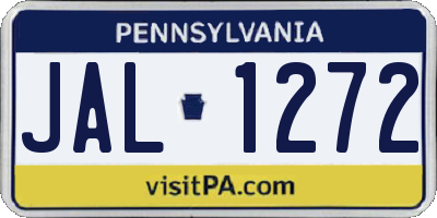 PA license plate JAL1272