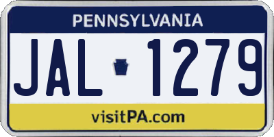 PA license plate JAL1279