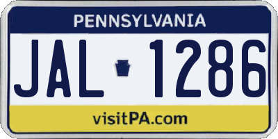 PA license plate JAL1286
