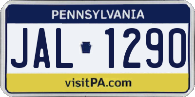 PA license plate JAL1290