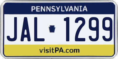 PA license plate JAL1299
