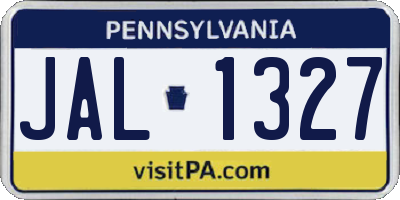 PA license plate JAL1327