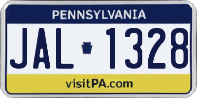 PA license plate JAL1328