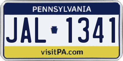 PA license plate JAL1341