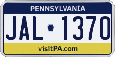 PA license plate JAL1370