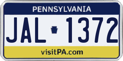 PA license plate JAL1372