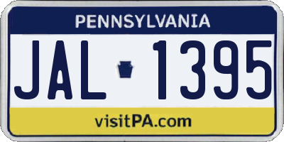 PA license plate JAL1395