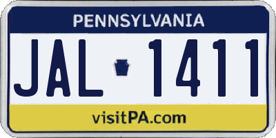 PA license plate JAL1411