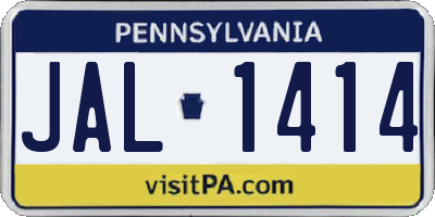 PA license plate JAL1414