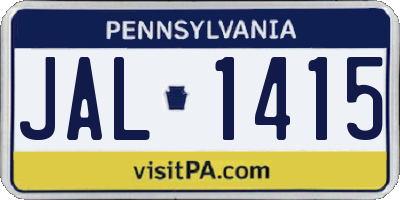 PA license plate JAL1415