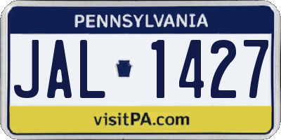 PA license plate JAL1427