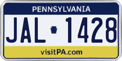 PA license plate JAL1428