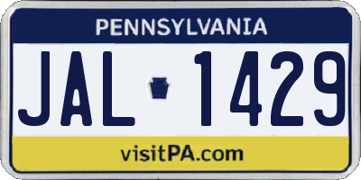 PA license plate JAL1429