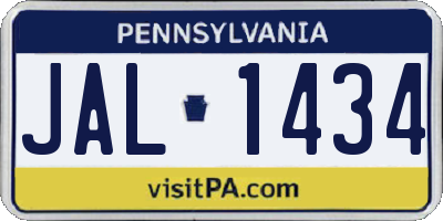 PA license plate JAL1434